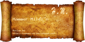 Hammer Milán névjegykártya