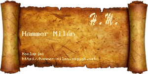 Hammer Milán névjegykártya