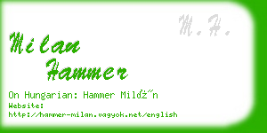 milan hammer business card